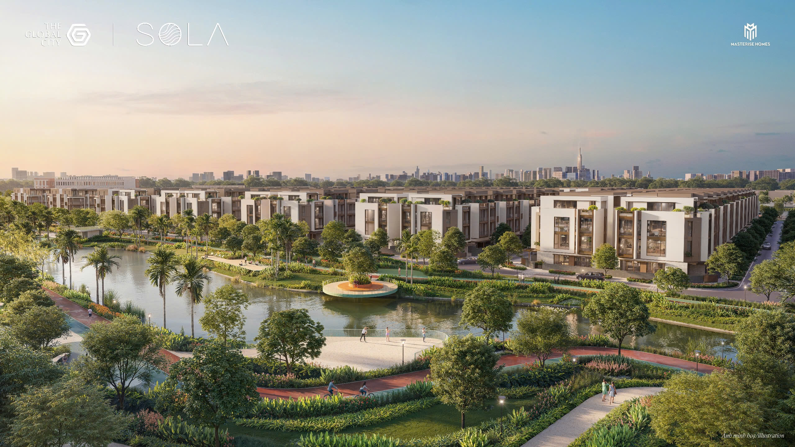 phoi canh cong vien ban dao sola the global city masterise homes quan 2